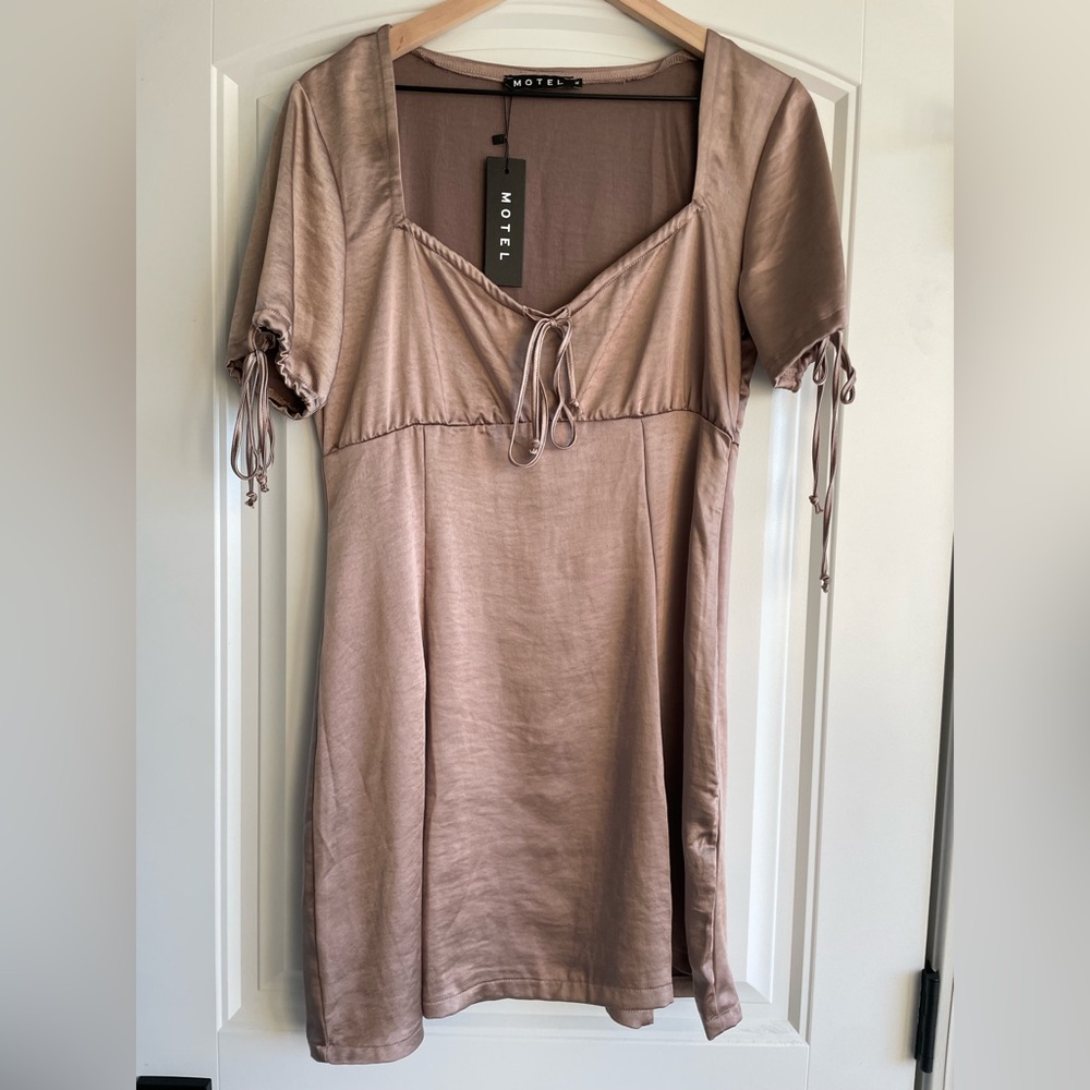 Motel Rocks - rose pink silk dress NWT